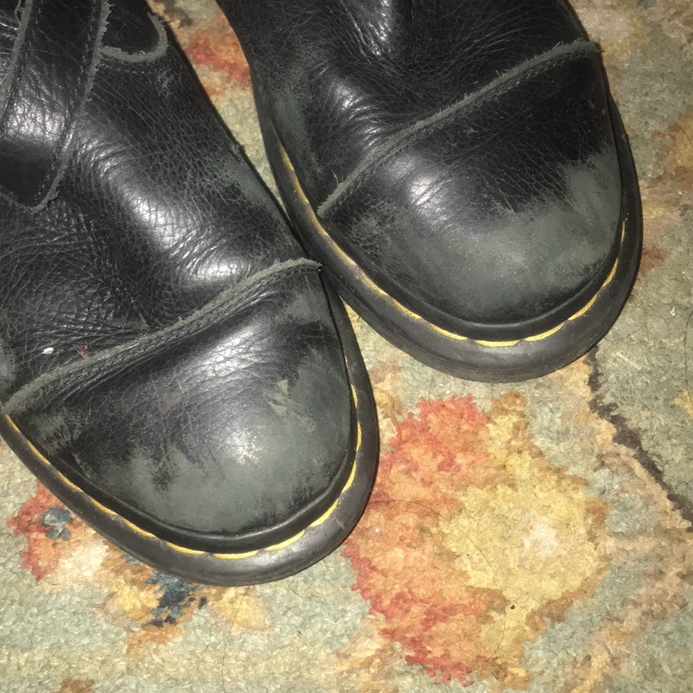 Dr. Martens Black Moto Combat Boots - Picture 4 of 9